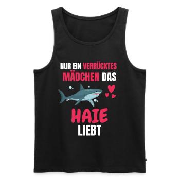 Ozean Tier Mädchen Raubtier Lustiges Geschenk Hai - Männer Premium Bio Tank Top - Schwarz - Vorne - Michal (187cm)