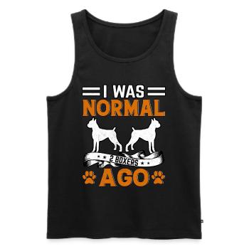 I Was Normal 2 Boxers Ago - Männer Premium Bio Tank Top - Schwarz - Vorne - Michal (187cm)