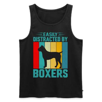 Easily distracted by boxers - Männer Premium Bio Tank Top - Schwarz - Vorne - Michal (187cm)