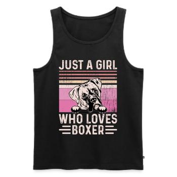 Juste une fille qui aime le boxeur - Débardeur bio Premium Homme - noir - Devant - Michal (187cm)