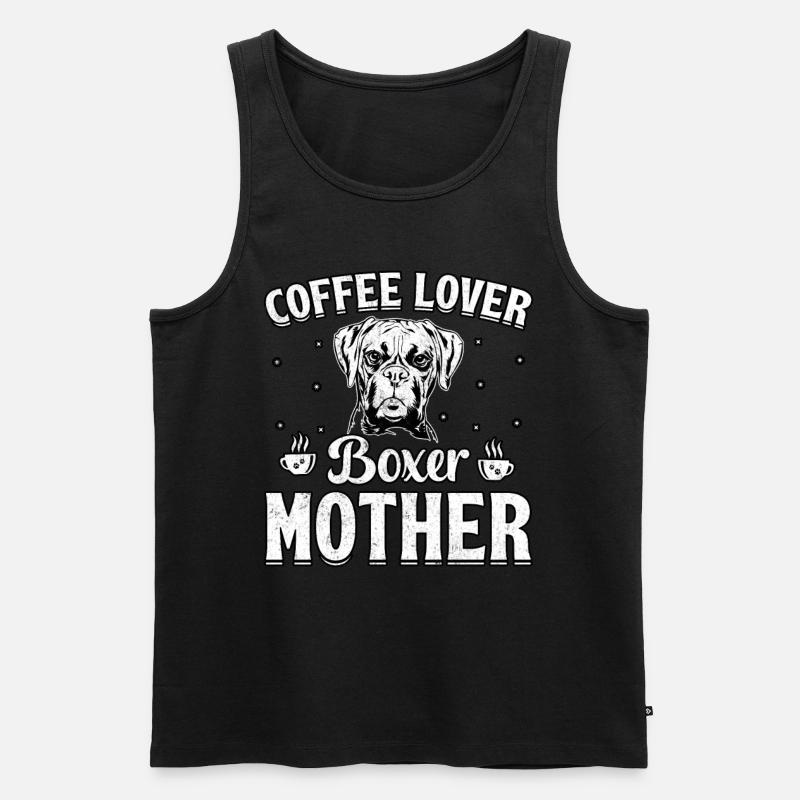 Coffee lover boxer mother - Männer Premium Bio Tank Top - Schwarz