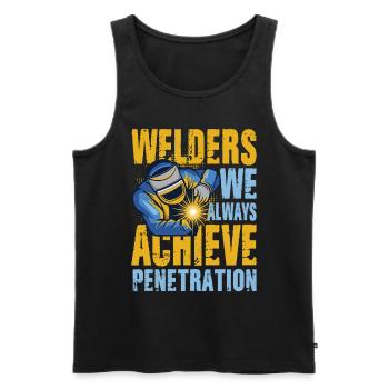 Welders We Always Achieve Penetration für einen - Männer Premium Bio Tank Top - Schwarz - Vorne - Michal (187cm)