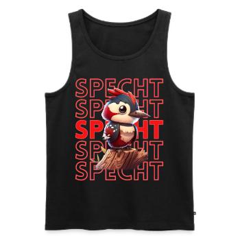 Niedlicher Specht Buntspecht Vogel Illustration - Männer Premium Bio Tank Top - Schwarz - Vorne - AI Model Male 178 light (178cm)