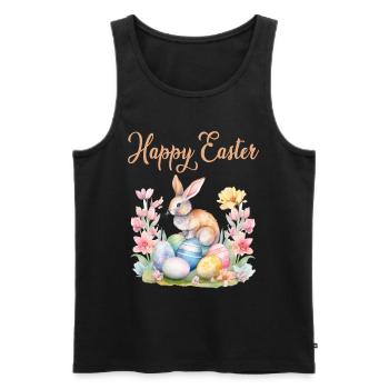 Frohe Ostern Hase Osterei für einen Osterhasen - Männer Premium Bio Tank Top - Schwarz - Vorne - Michal (187cm)