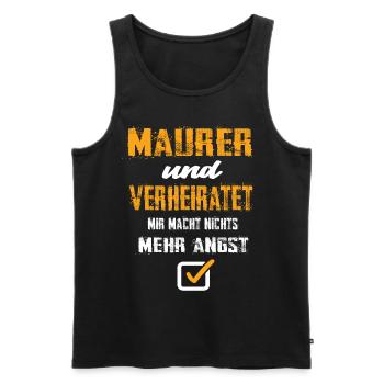 Maurer und Verheiratet - Männer Premium Bio Tank Top - Schwarz - Vorne - Michal (187cm)