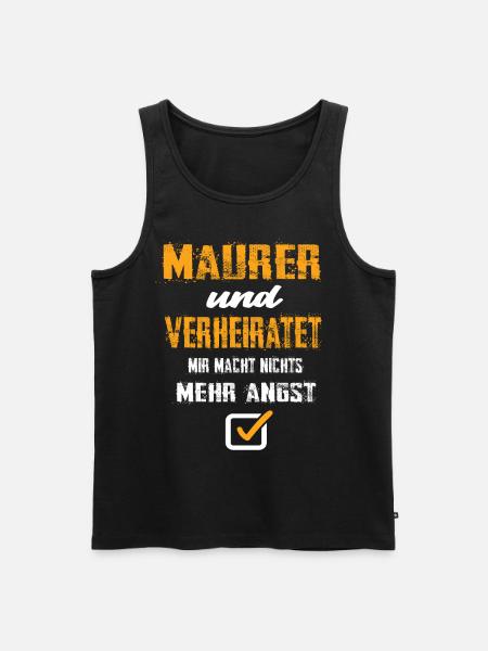 Maurer und Verheiratet - Männer Premium Bio Tank Top - Schwarz