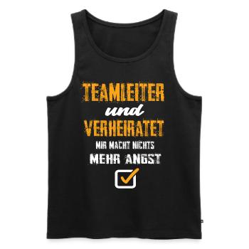 Teamleiter und Verheiratet - Männer Premium Bio Tank Top - Schwarz - Vorne - Michal (187cm)