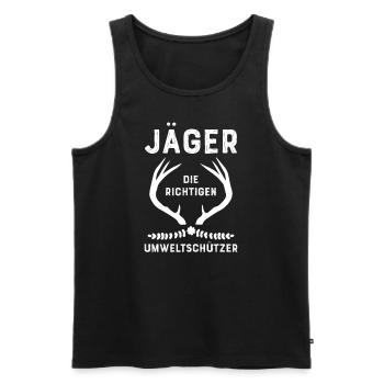 Jäger I Jagd Wildschwein Rehwild Motiv für - Männer Premium Bio Tank Top - Schwarz - Vorne - AI Model Male 178 light (178cm)