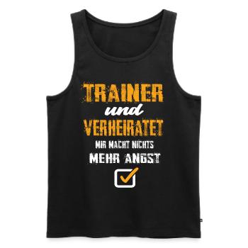 Trainer und Verheiratet - Männer Premium Bio Tank Top - Schwarz - Vorne - Michal (187cm)
