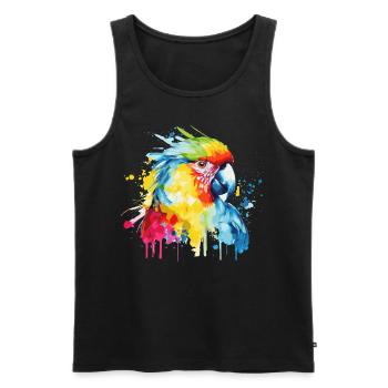 Watercolor Red Macaw Parrot Colorful Bird Lovers - Männer Premium Bio Tank Top - Schwarz - Vorne - Michal (187cm)