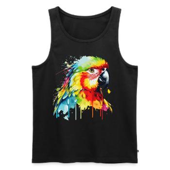 Watercolor Red Macaw Parrot Colorful Bird Lovers - Männer Premium Bio Tank Top - Schwarz - Vorne - Michal (187cm)
