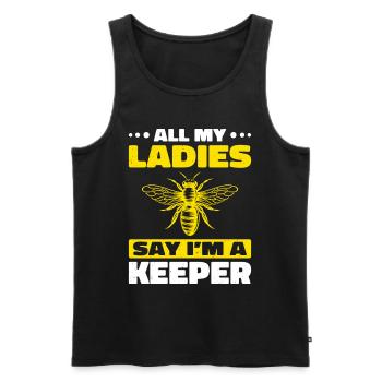 Beekeepers Bees Honey bees Beekeeping - Men's Premium Organic Tank Top - black - Front - AI Model Male 178 light (178cm)
