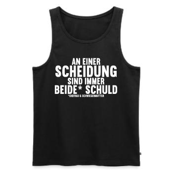 An einer Scheidung sind immer beide Schuld - Männer Premium Bio Tank Top - Schwarz - Vorne - Michal (187cm)