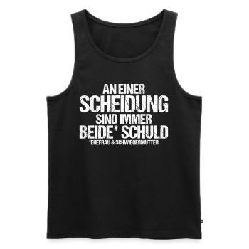 An einer Scheidung sind immer beide Schuld - Männer Premium Bio Tank Top - Schwarz - Vorne - Michal (187cm)
