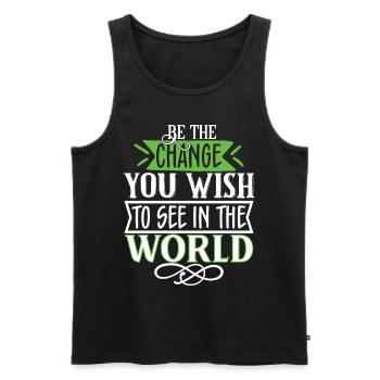 Eco-friendly Earth Planet Save Earth Day - Men's Premium Organic Tank Top - black - Front - Michal (187cm)