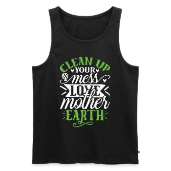 Eco-friendly Earth Planet Save Earth Day - Men's Premium Organic Tank Top - black - Front - Michal (187cm)
