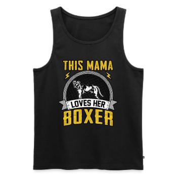 This mama loves her boxer - Männer Premium Bio Tank Top - Schwarz - Vorne - Michal (187cm)
