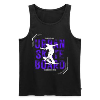 Urban Skate Board - Männer Premium Bio Tank Top - Schwarz - Vorne - Michal (187cm)