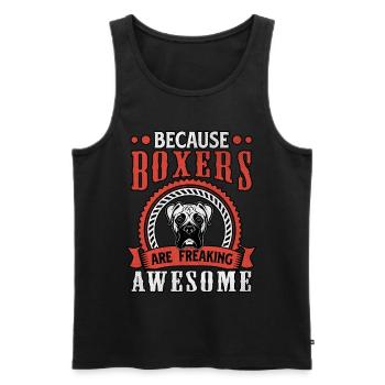 Because boxers are freaking awesome - Männer Premium Bio Tank Top - Schwarz - Vorne - Michal (187cm)