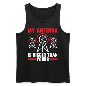Meine Antenne ist größer als deine Amateurfunkante - Männer Premium Bio Tank Top - Schwarz - Vorne - AI Model Male 178 light (178cm)