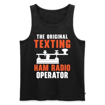 The original writing radio amateur Ham Radio Op - Men's Premium Organic Tank Top - black - Front - Michal (187cm)