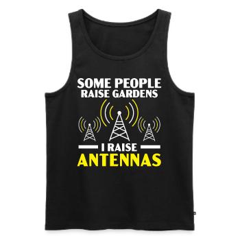 Manche Leute bauen Gärten auf Ich baue Antennen au - Männer Premium Bio Tank Top - Schwarz - Vorne - AI Model Male 178 light (178cm)