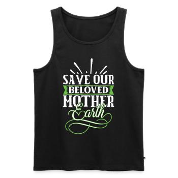 Earth Day Environmentally Friendly Earth Planet Saving - Men's Premium Organic Tank Top - black - Front - Michal (187cm)