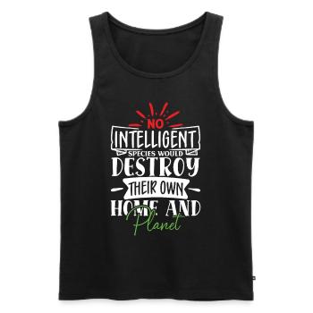 Earth Day Environmentally Friendly Earth Planet Saving - Men's Premium Organic Tank Top - black - Front - Michal (187cm)