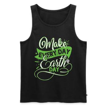 Earth Day Environmentally Friendly Earth Planet Saving - Men's Premium Organic Tank Top - black - Front - Michal (187cm)