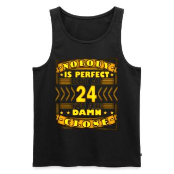 24. Geburtstag - Männer Premium Bio Tank Top - Schwarz - Vorne - Michal (187cm)
