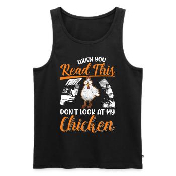 Poulets Élevage de poulets Éleveur de poulet - Débardeur bio Premium Homme - noir - Devant - AI Model Male 178 light (178cm)