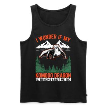 Komodowaran Waran Komododrache - Männer Premium Bio Tank Top - Schwarz - Vorne - AI Model Male 178 light (178cm)
