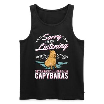 Capybara Gift Capibara capybara - Men's Premium Organic Tank Top - black - Front - AI Model Male 178 light (178cm)
