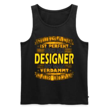 Grafiker Grafik Design Designerin Geschenkidee - Männer Premium Bio Tank Top - Schwarz - Vorne - Michal (187cm)