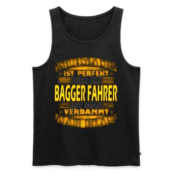 Bagger Baggern Fahrer Bau - Männer Premium Bio Tank Top - Schwarz - Vorne - AI Model Male 178 light (178cm)