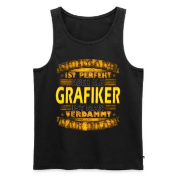 Designerin Grafiker Grafik Designer Künstler - Männer Premium Bio Tank Top - Schwarz - Vorne - Michal (187cm)