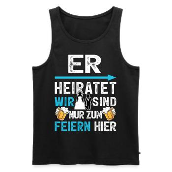 JGA T-Shirt Männer Junggesellenabschied Poltern - Männer Premium Bio Tank Top - Schwarz - Vorne - Michal (187cm)