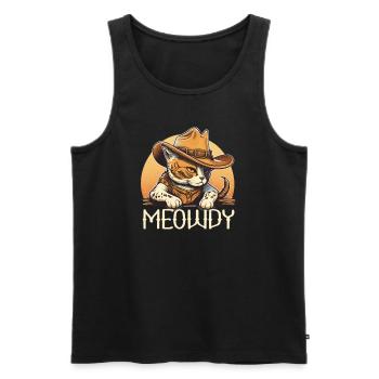 Meowdy Cat Howdy Meme Western Cowboy Kitten - Débardeur bio Premium Homme - noir - Devant - Michal (187cm)