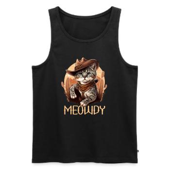 Meowdy Cat Howdy Meme Western Cowboy Kitten - Débardeur bio Premium Homme - noir - Devant - Michal (187cm)