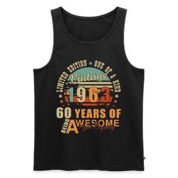 Oldtimer Baujahr 1963 - 60. Geburtstag - Männer Premium Bio Tank Top - Schwarz - Vorne - AI Model Male 178 light (178cm)