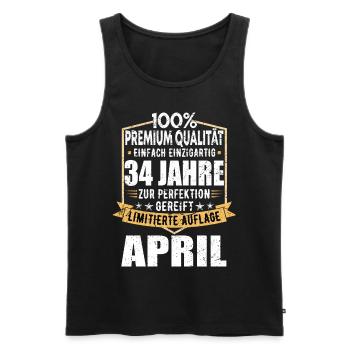 34. Geburtstag April Jahrgang 1989 Vintage - Männer Premium Bio Tank Top - Schwarz - Vorne - AI Model Male 178 light (178cm)