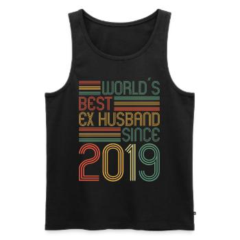 Worlds Bets Ex Husband since 2019 Divorce - Men's Premium Organic Tank Top - black - Front - AI Model Male 178 light (178cm)