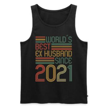 Worlds Bets Ex Husband since 2021 Divorce - Men's Premium Organic Tank Top - black - Front - AI Model Male 178 light (178cm)