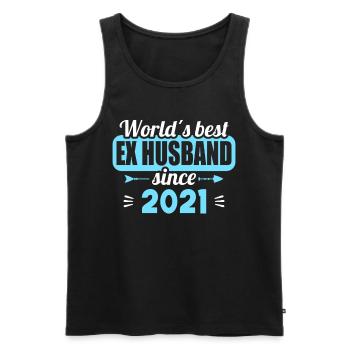Worlds Bets Ex Husband since 2021 Divorce - Men's Premium Organic Tank Top - black - Front - AI Model Male 178 light (178cm)