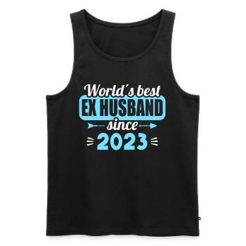 Worlds Bets Ex Husband since 2023 Divorce - Men's Premium Organic Tank Top - black - Front - AI Model Male 178 light (178cm)
