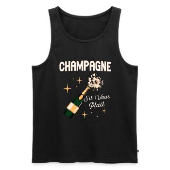 S’il Vous Plait Buveur - Débardeur bio Premium Homme - noir - Devant - Michal (187cm)