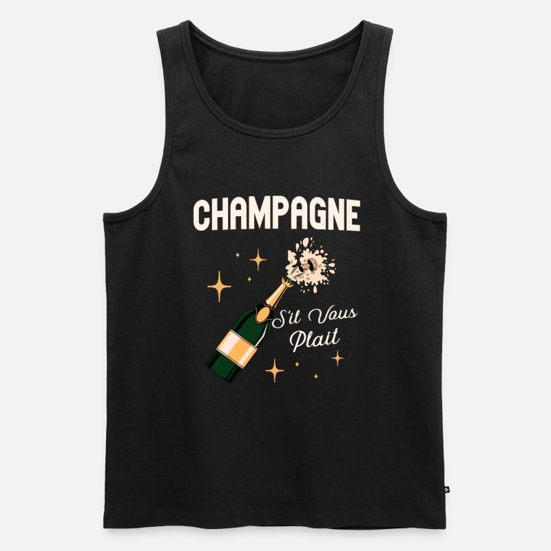S'il Vous Plait Drinker - Men's Premium Organic Tank Top - black