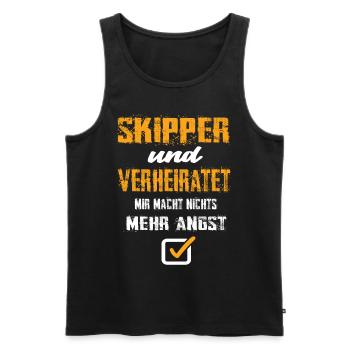Skipper - Männer Premium Bio Tank Top - Schwarz - Vorne - Michal (187cm)