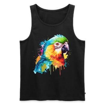 Watercolor Red Macaw Parrot Colorful Bird Lovers - Männer Premium Bio Tank Top - Schwarz - Vorne - Michal (187cm)