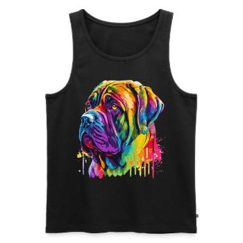 Watercolor English Mastiff Colorful Pet Mastiffs D - Männer Premium Bio Tank Top - Schwarz - Vorne - Michal (187cm)